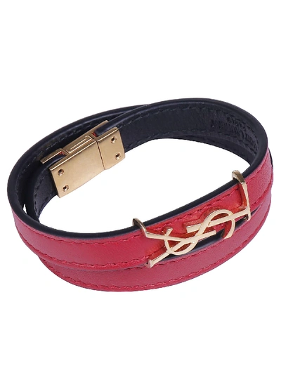 Shop Saint Laurent Bracelet In Rosso