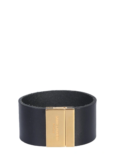 Shop Saint Laurent Magnetic Plate Bracelet In Nero
