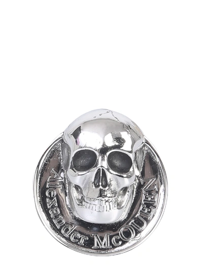 Shop Alexander Mcqueen Ring With Skull In Silver