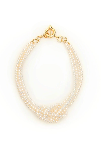 Shop Timeless Pearly Knot Pearl Necklace In White (white)