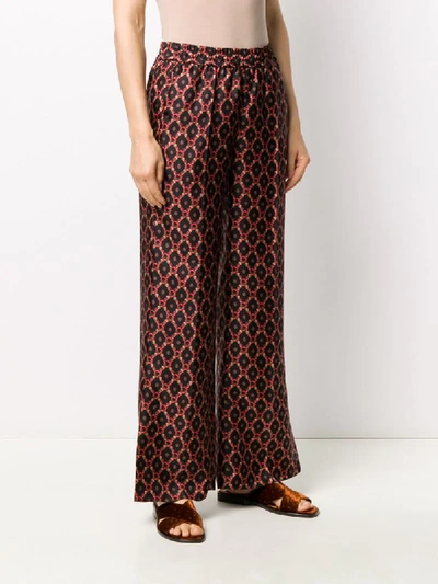 Shop Alberto Biani Geometric Print Trousers In Black