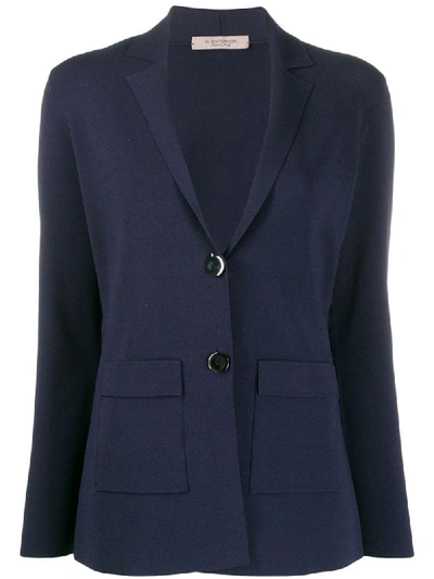 Shop D-exterior Fitted Single-breasted Blazer In Blue