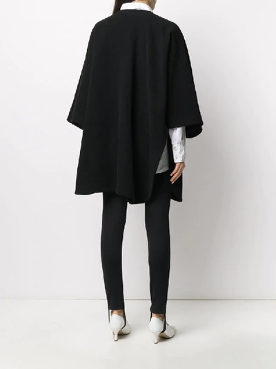 Pre-owned Saint Laurent Relaxed-fit Collarless Poncho In Black