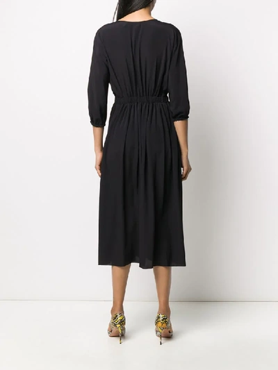 Shop N°21 Flared V-neck Dress In Black