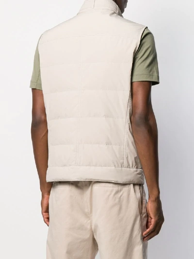 Shop Brunello Cucinelli Quilted Gilet In Neutrals