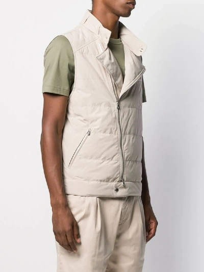 Shop Brunello Cucinelli Quilted Gilet In Neutrals