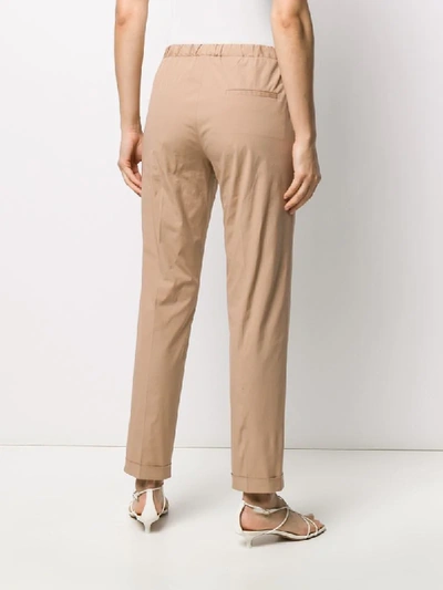 Shop Alberto Biani Cropped Slim Trousers In Neutrals