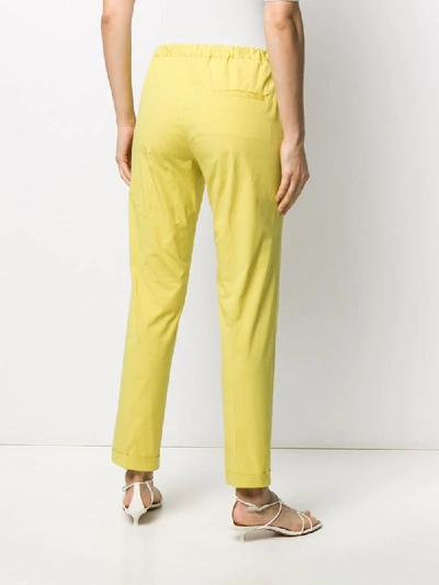 Shop Alberto Biani Cropped Slim Trousers In Yellow
