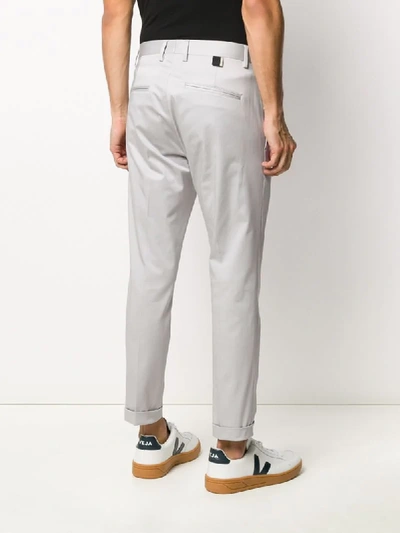 Shop Low Brand Slim-fit Chino Trousers In Grey