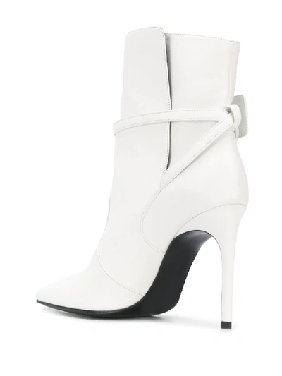 Off-white Zip Tie Pointed Toe Bootie In White