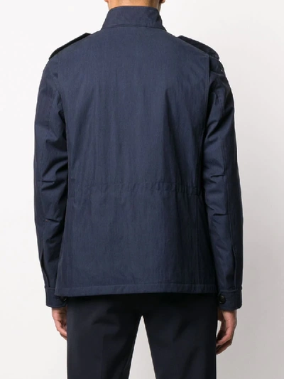 Shop Etro Front Buttoned Utility Jacket In Blue