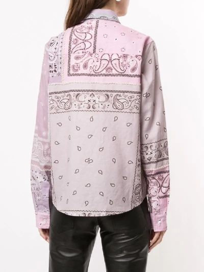 Shop Amiri Bandana Print Shirt In Purple