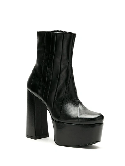 Shop Andrea Bogosian Rebeck Platform Leather Boots In Black