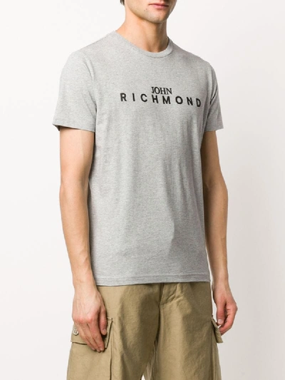 Shop John Richmond Printed Logo T-shirt In Grey