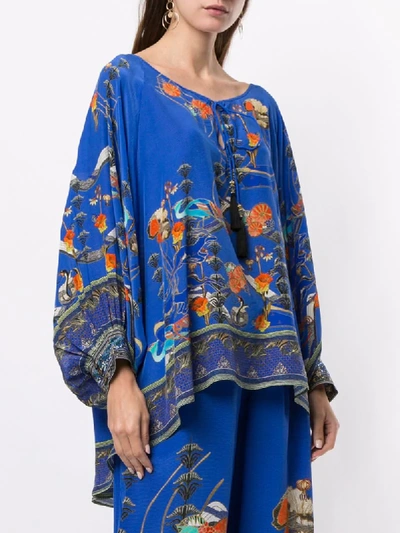 Shop Camilla Tree Of Life Blouse In Blue