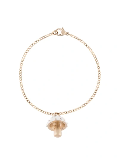 Pre-owned Chanel 2005 Mushroom Charm Bracelet In Gold