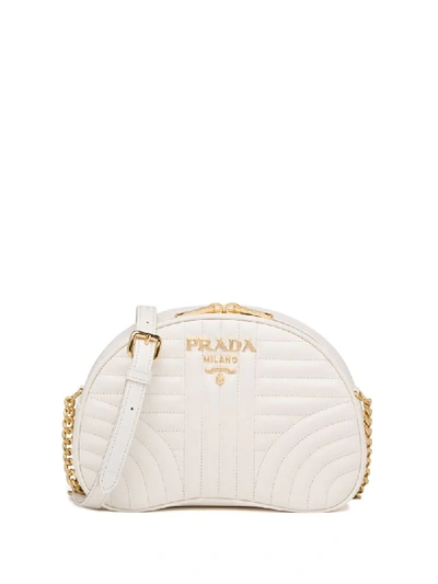 Shop Prada Diagramme Crossbody Bag In White