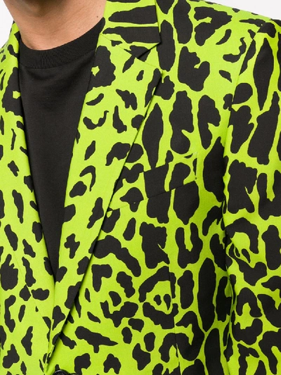 Shop Versace Leopard Single-breasted Suit In Green