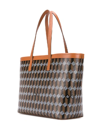 Shop Audepart Geometric Print Tote Bag In Brown