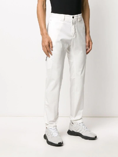 Shop C.p. Company Tailored Straight-leg Trousers In White