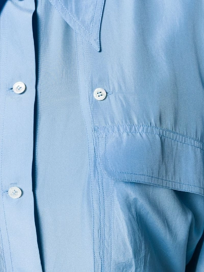 Shop Stella Mccartney Oversized Button-panel Shirt In Blue