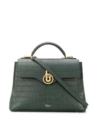 Shop Mulberry Seaton Embossed Tote Bag In Green