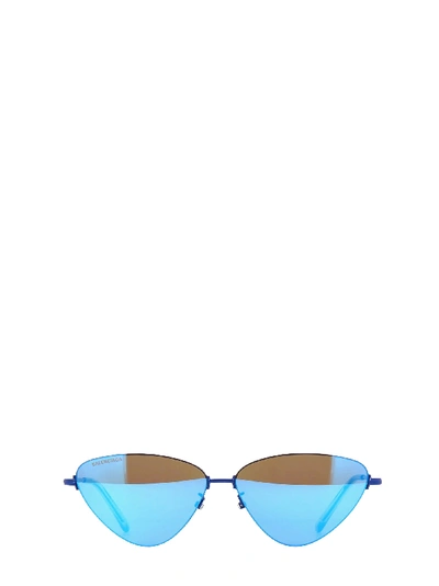 Shop Balenciaga Bb0015s Blue Sunglasses In 3
