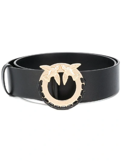 Shop Pinko Logo Plaque Belt In Black