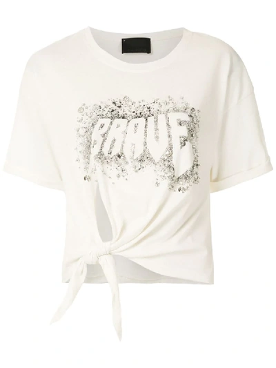 Shop Andrea Bogosian Brave Sequin Embellished T-shirt In Neutrals