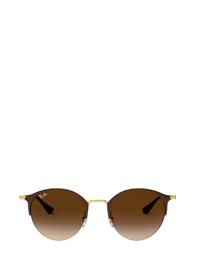 Shop Ray Ban Ray-ban Rb3578 Gold Top Brown Sunglasses In 900913