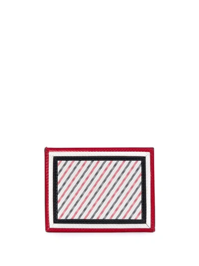 Shop Thom Browne Colour-block Cardholder In Red