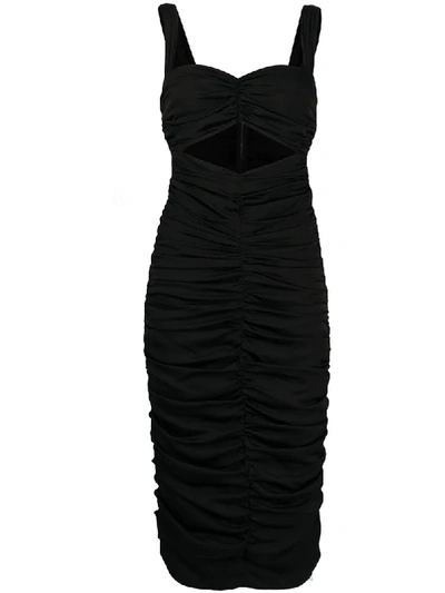 Shop Dolce & Gabbana Gathered Cut-out Dress In Black