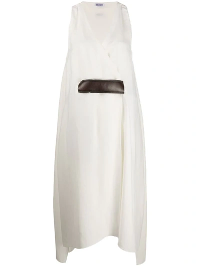 Shop Brunello Cucinelli Flared Wrap Dress In White