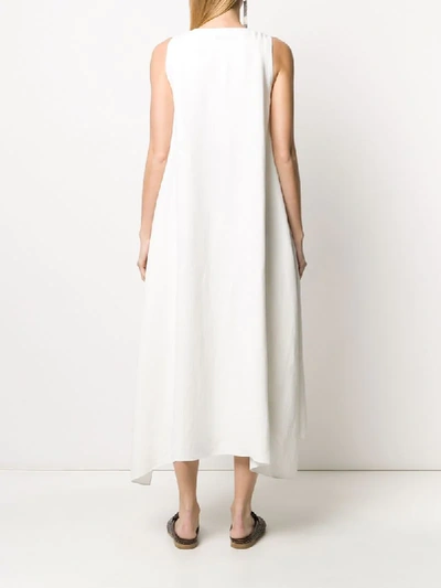 Shop Brunello Cucinelli Flared Wrap Dress In White