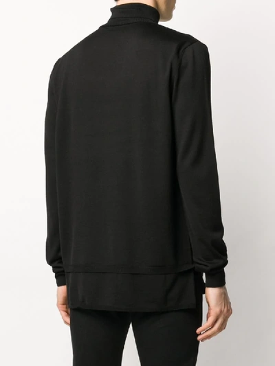 Shop Balmain Roll-neck Wool Jumper In Black