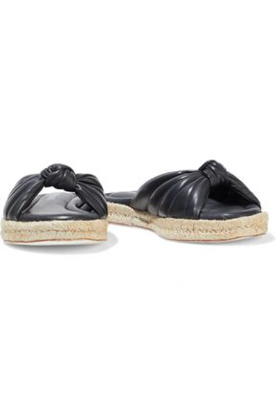 Shop Zimmermann Knot Leather Espadrille Slides In Black