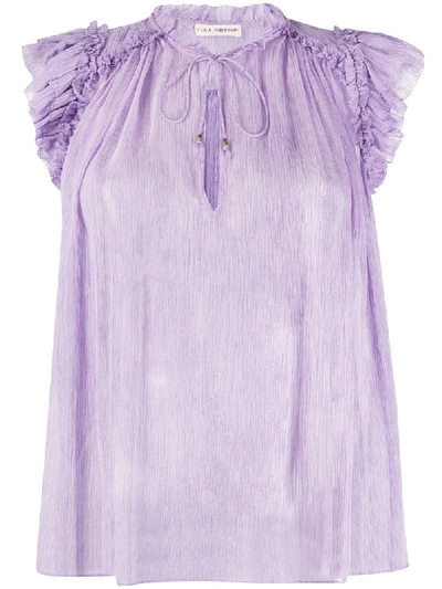 Shop Ulla Johnson Clea Crinkled Blouse In Purple