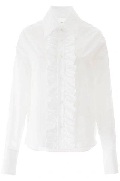 Shop Saint Laurent Shirt With Ruffles In White