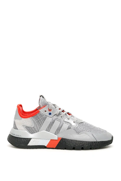 Shop Adidas Originals Nite Jogger Sneakers In Grey,red,black