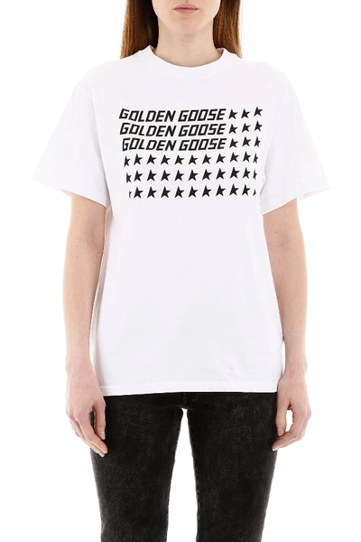 Shop Golden Goose Logo Print T-shirt In White