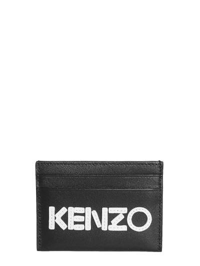 Shop Kenzo Leather Card Holder In Nero