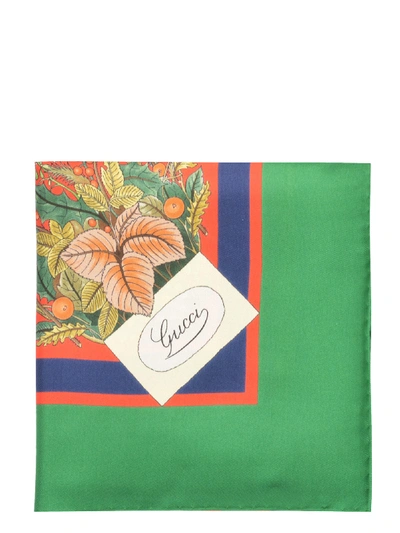 Shop Gucci Scarf In Red Green