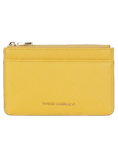 Shop Dolce & Gabbana Card Holder In Giallo