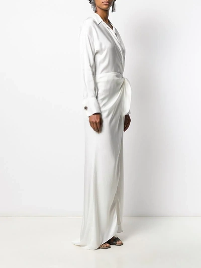 Shop Brunello Cucinelli Wrap Front Shirt Dress In White