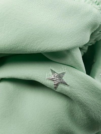 Shop Amiri Front Slit Star Print Dress In Green