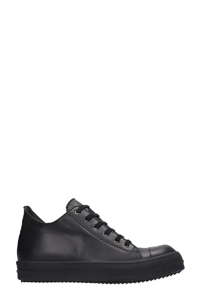 Shop Rick Owens Sneaker Low Sneakers In Black Leather In Nero