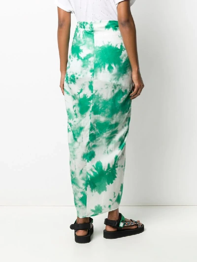 Shop Alanui Pareo Tie-dye Wrap Skirt In Green
