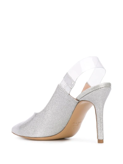 Shop Pinko Metallic Sling-back Pumps In Silver