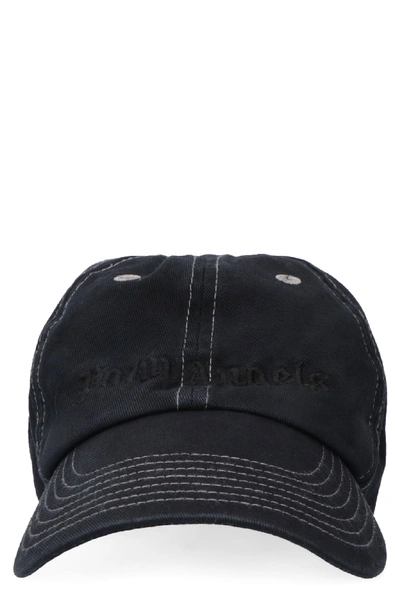 Shop Palm Angels Printed Baseball Cap In Black