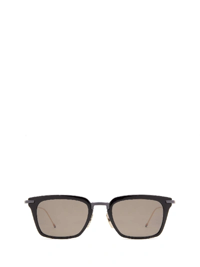 Shop Thom Browne Tbs916 Black / Gold Sunglasses In Blk-gld